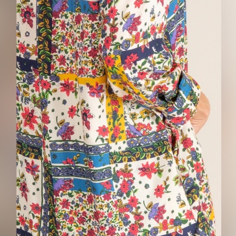 NATURAL LIFE Colorful Floral Long Sleeve Dress - Picture 3 of 14